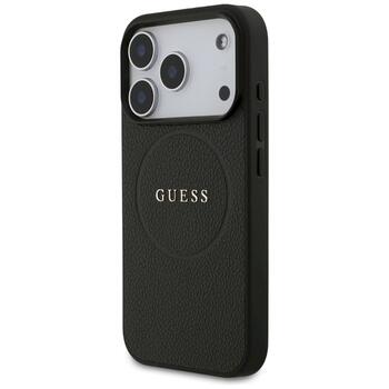 Guess Grained Ring MagSafe Case Защитный чехол для iPhone 17 Pro / чёрный (GUHMP17LPGHSMMK)