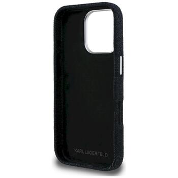 Karl Lagerfeld FW Jeans Signature Logo Aizsargapvalks priekš iPhone 16 Pro / melns (KLHCP16LPJFMSVK)