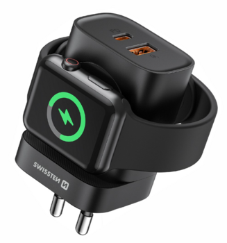 Swissten Travel Tīkla Lādētājs USB-A / USB-C / iWatch (22045520)