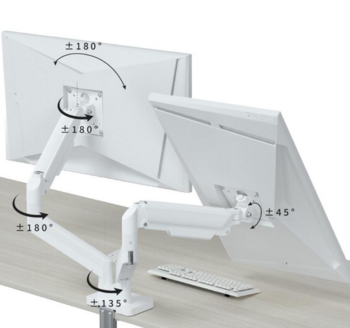 Gembird MA-DA2-06-W Stiprinājums 2 monitoriem 17
