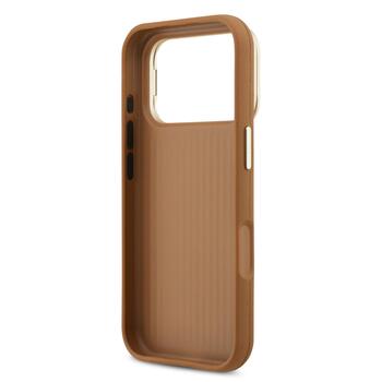 Guess PU Grained 4G Logo Stand Camera Frame Case Защитный чехол для iPhone 17 Pro / коричневый (GUHCP17LPCS4GSW)