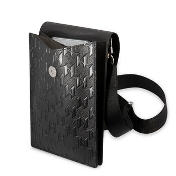 Karl Lagerfeld Saffiano Monogram Кошелек-сумка для телефона / чёрный (KLWBSAMSMK)