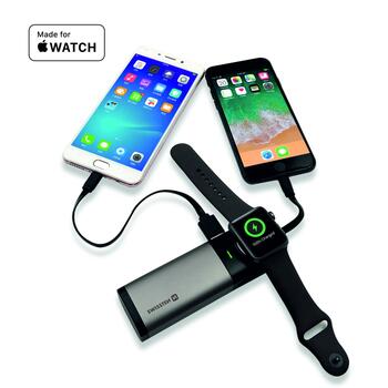 Swissten 2in1 6700 mAh Power Bank / Lightning-кабель MFi / Беспроводное зарядное устройство для Apple Watch (SW-PWB-AIO-6700)