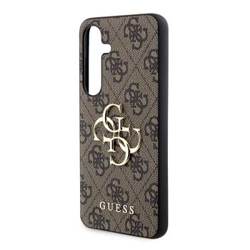 Guess PU 4G Metal Logo Case Защитный чехол для Samsung Galaxy S24 / коричневый (GUHCS24S4GMGBR)