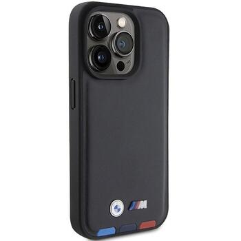 BMW Leather Stamp Tricolor Back Case Защитный Чехол для Apple iPhone 15 Pro (BMHCP15L22PTDK)