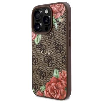 Guess GUHMP16LP4ROPEMCW Hardcase 4G Flowers Print MagSafe Aizsargapvalks priekš iPhone 16 Pro 6.3