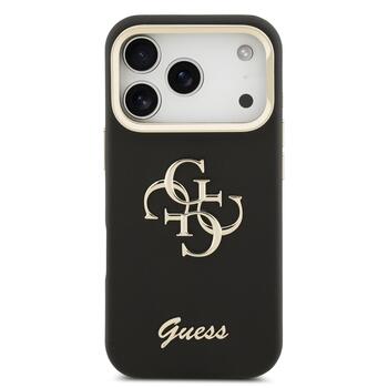 Guess PU Grained 4G Logo Stand Camera Frame Case Защитный чехол для iPhone 17 Pro / чёрный (GUHCP17LPCS4GSK)