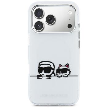 Case Karl Lagerfeld IML Karl & Choupette Peekaboo Logo MagSafe Защитный чехол для iPhone 17 Pro / белый (KLHMP17L6HPKACH)
