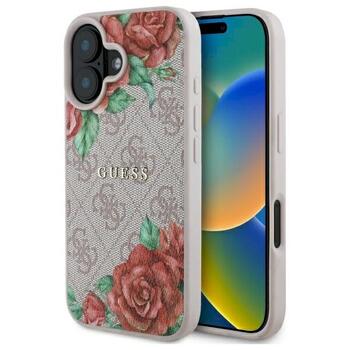 Guess GUHMP16SP4ROPEMCP Hardcase 4G Flowers Print MagSafe Защитный чехол для iPhone 16 6.1