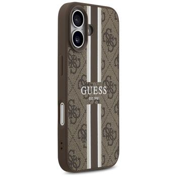 Guess 4G Printed Stripes MagSafe Case Aizsargapvalks priekš iPhone 17 / brūns (GUHMP17SP4RPSW)
