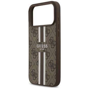 Guess 4G Printed Stripes MagSafe Case Защитный чехол для iPhone 17 Pro Max / коричневый (GUHMP17XP4RPSW)