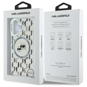 Karl Lagerfeld Hard IML Monogram Karl&Choupette Head MagSafe Case Чехол для Apple iPhone 16 (KLHMP16SHMCKMHT)