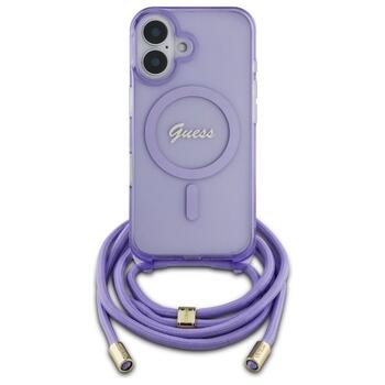 Guess GUHMP16SHCTSGNSU Crossbody Cord Script MagSafe Защитный чехол для iPhone 16 6.1