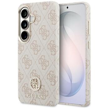 Case Guess 4G Rhinestone Round Logo MagSafe Защитный чехол для Samsung Galaxy S26 / розовый (GUHMS26SP4GRMDEP)
