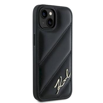 Karl Lagerfeld KLHCP15MPQDSMGK Diagonal Quilted S Aizsargapvalks priekš iPhone 15 Plus/14 Plus 6.7