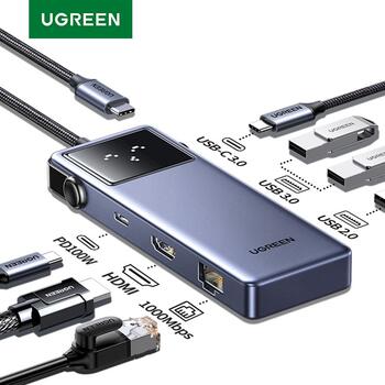 UGREEN CM888 Docking Station 7in1 USB-C to USB3.0, HDMI, USB-C, PD 85W Док-станция (UG-45155)