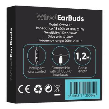 OBAL:ME Wired Earphones Проводные наушники USB-C / чёрный (OMWC01)