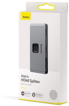 Baseus Matrix Space 2in1 HDMI Разветвитель (CAHUB-BC0G)