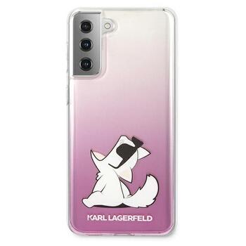 Karl Lagerfeld KLHCS21MCFNRCPI S21+ G996 Hardcase Choupette Fun Aizsargapvalks priekš Samsung Galaxy S21+ G996 / rozā (KLHCS21MCFNRCPI)