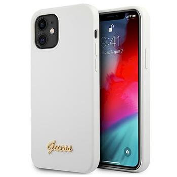 Guess GUHCP12SLSLMGWH Metal Logo Script Защитный чехол для iPhone 12 mini 5,4