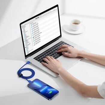Baseus Crystal Shine Series Кабель для передачи данных USB-C to Lightning 20W 1,2m / синий (CAJY000203)