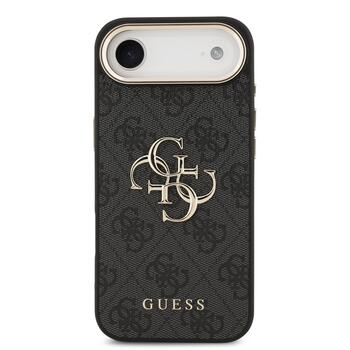 Guess PU Leather 4G Metal Logo Gold Frame Case Защитный чехол для iPhone Air / чёрный (GUHCP17M4GMGCGR)