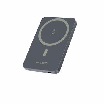 Swissten FUSION Power Bank Универсальный Внешний Аккумулятор MagSafe / Apple Watch / 5000 мАч Серебристый (22013982)