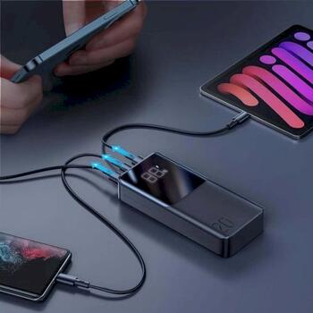 Joyroom JR-QP192 Power Bank with Digital Display C+U+U Зарядная батарея PD 22.5W 20000 mAh с входом Micro-USB / чёрный (JR-QP192-BLK)