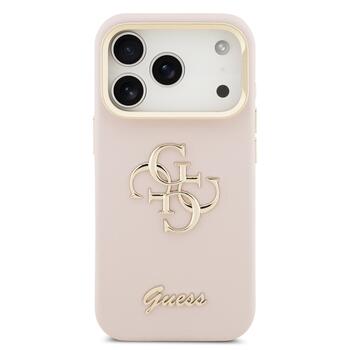 Guess PU Grained 4G Logo Stand Camera Frame Case Aizsargapvalks priekš iPhone 17 Pro / rozā (GUHCP17LPCS4GSP)
