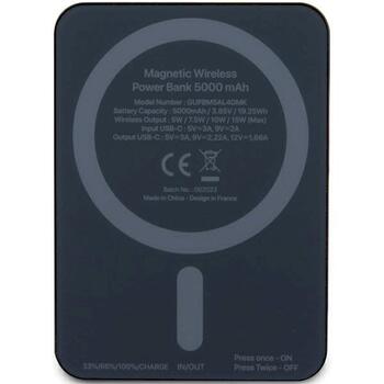 Guess Induction Powerbank 15W GUPBM5ALGSGK 5000mAh Беспроводная зарядная батарея / чёрный MagSafe Metal Script Logo (GUPBM5ALGSGK)