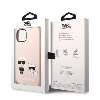 Karl Lagerfeld and Choupette Liquid Silicone Case Защитный чехол для iPhone 14 Plus / розовый (KLHCP14MSSKCI)