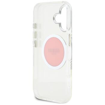 Case Guess IML Metal Colored Circle Classic Logo MagSafe Aizsargapvalks priekš iPhone 16 / rozā (GUHMP16SHTDRCEDP)