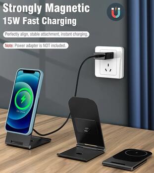 Swissten Магнитная подставка c беспроводной зарядкой 15W (MagSafe compatible) (22055518)