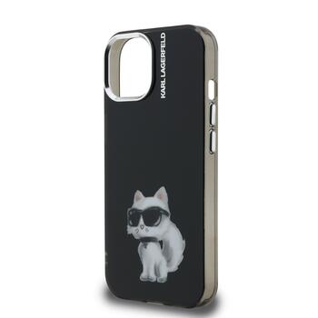 Karl Lagerfeld IML Aquarelle Choupette Aizsargapvalks priekš iPhone 15 / melns (KLHCP15SHMCHAQK)