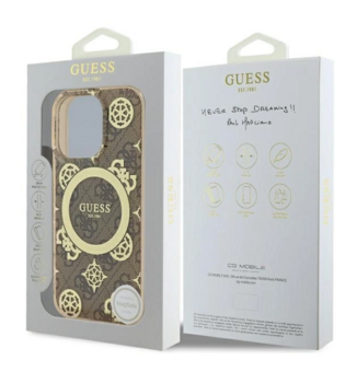 Guess IML Peony On 4G Background MagSafe Защитный Чехол для Apple iPhone 16 Pro Max (GUHMP16XH4PYEEW)