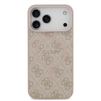 Guess PU Leather 4G Colored Ring MagSafe Case Aizsargapvalks priekš iPhone 17 Pro Max / rozā (GUHMP17XG4GFRP)