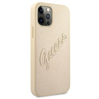 Guess GUHCP12LRSAVSLG Saffiano Vintage Script Защитный чехол для iPhone 12 Pro Max 6,7