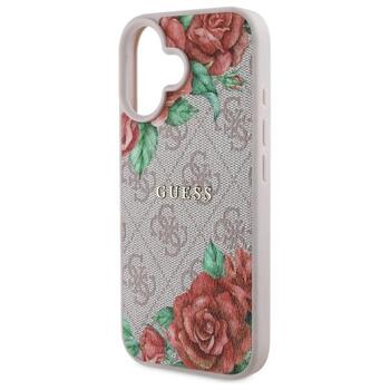 Guess GUHMP16SP4ROPEMCP Hardcase 4G Flowers Print MagSafe Защитный чехол для iPhone 16 6.1