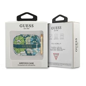 Guess GUAPHHFLN Aizsargapvalks priekš AirPods Pro Flower Strap Collection / zaļš (GUAPHHFLN)