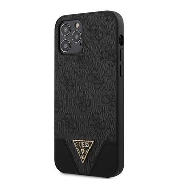 Guess PU 4G Triangle Case Защитный чехол для iPhone 12/12 Pro 6.1 / серый (GUHCP12MPU4GHBK)