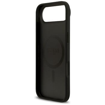 Guess Grained Flowers Classic Logo MagSafe Aizsargapvalks priekš iPhone Air / melns (GUHMP17MPGNMPLMK)