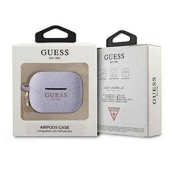 Guess GUAPSGGEU AirPods Pro cover Защитный чехол для AirPods Pro Silicone Glitter / фиолетовый (GUAPSGGEU)