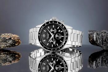 Giewont Vīriešu pulkstenis Chronograph Sapphire GW3520-B2 / sudrabaini melns (GW3520-B2)