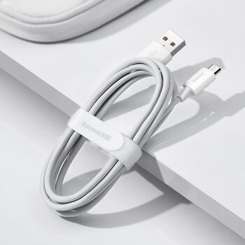 Baseus Simple Wisdom Data Cable Kit Кабель для передачи данных USB to Micro 2.1A (2PCS/Set) 1.5m / белый (TZCAMZJ-02)