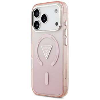Case Guess IML Gradient Triangle Logo MagSafe Защитный чехол для iPhone 17 Pro / розовый (GUHMP17LHGTMLCGP)