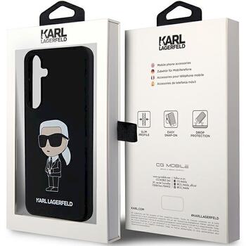 Karl Lagerfeld KLHCS24SSNIKBCK S24 S921 hardcase Aizsargapvalks priekš Silicone Ikonik / melns (KLHCS24SSNIKBCK)
