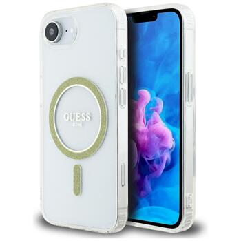 Case Guess IML Glitter Circle MagSafe Защитный чехол для iPhone 16e/17e / прозрачный (GUHMPSE4HFGERET)