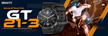 Smartwatch Gravity GT21-3 Смарт-часы с силиконовым ремешком / чёрный (GT21-3)