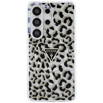 Guess IML Leopard Print Triangle MagSafe Aizsargapvalks priekš Samsung Galaxy S26 Ultra / melns (GUHMS26LHLEGTGLK)