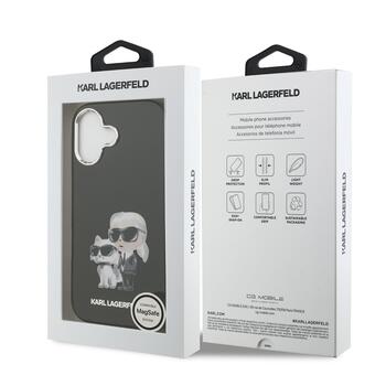 Karl Lagerfeld IML Aquarelle Karl and Choupette Case Aizsargapvalks priekš iPhone 17 / melns (KLHMP17SHMKCAQOK)